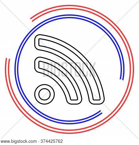 Simple Rss. Thin Line Pictogram - Outline Editable Stroke
