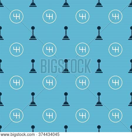 Set Gear Shifter And Gear Shifter On Seamless Pattern. Vector