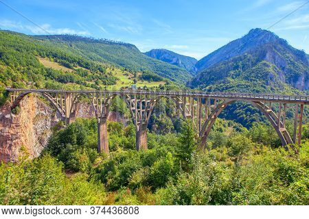 Scenery Of Durdevica Tara Bridge In Montenegro