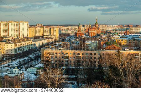 Spring Top View To Chavain Boulevard And Center Of Yoshkar-ola City. Yoshkar-ola Is A Capital Of Mar