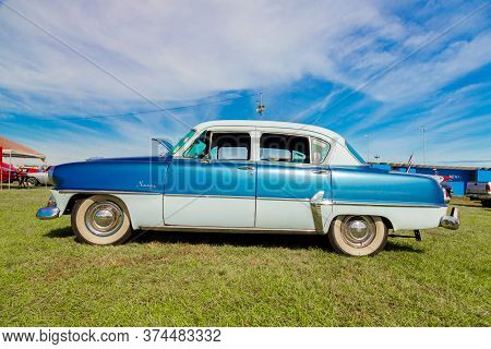 Daytona, Florida / United States - November 24, 2018: 1954 Plymouth Savoy Hydrive At The Fall 2018 D