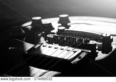 Electric Guitar Macro Abstract Black And White