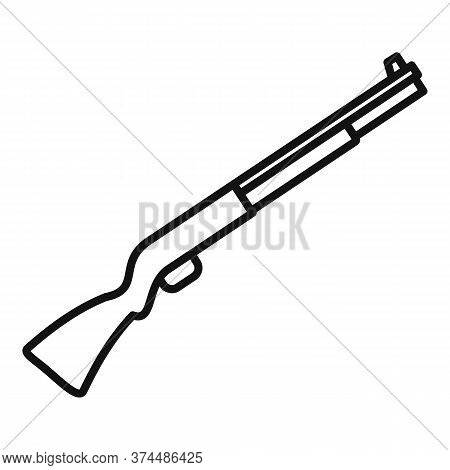 Police Shotgun Icon. Outline Police Shotgun Vector Icon For Web Design Isolated On White Background