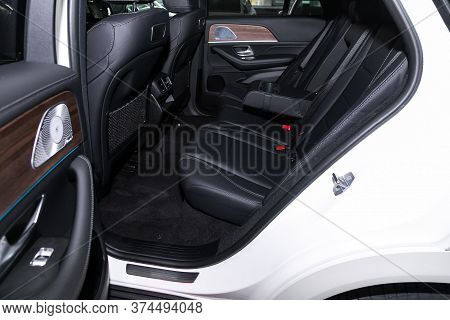 Novosibirsk/ Russia - April 28 2020: Mercedes-benz Gle-class,comfort Car Inside. Clean Car Interior: