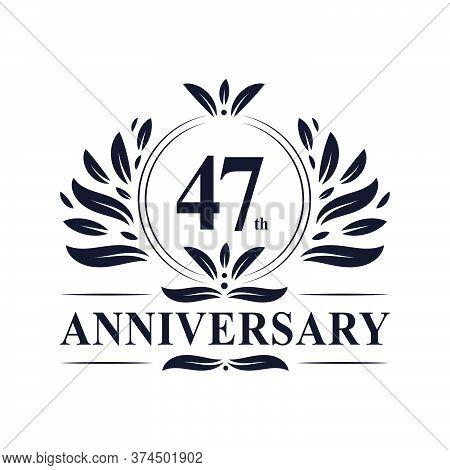 47th Anniversary Celebration, Luxurious 47 Years Anniversary Logo Design.