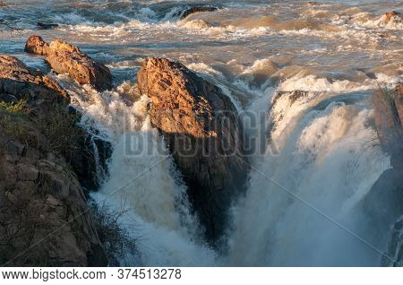 Part Of The Epupa Waterfalls In The Kunene River At Sunset