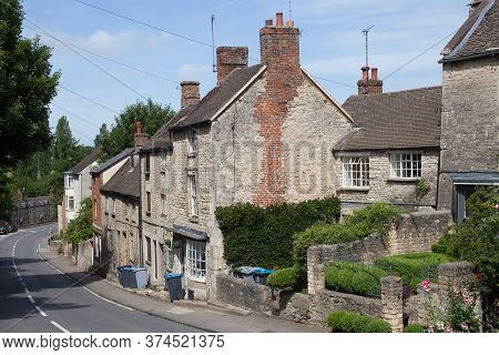 Residential Houses On Oxford Street In Woodstock, Oxfordshire In The Uk Taken 22nd June 2020