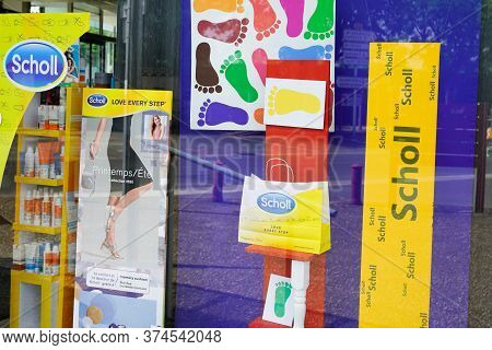Bordeaux , Aquitaine / France - 06 14 2020 : Scholl Logo Sign In Shop For Foot Shoes And Accessories
