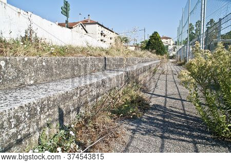Terraces Of The Demolished Stade De La Palla Football Stadium In Valence, France.