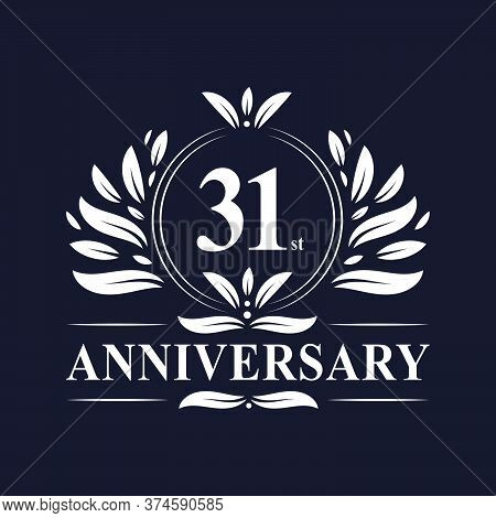 31 Years Anniversary Logo, Luxurious 31st Anniversary Design Celebration.