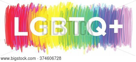 Illustration Of Lgbtq Community, Sexual Equality Concept With Lgbtq+ Text