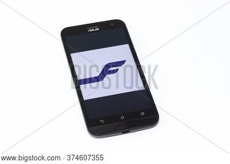 Kouvola, Finland - 23 January 2020: Finnair App Logo On The Screen Of Smartphone Asus