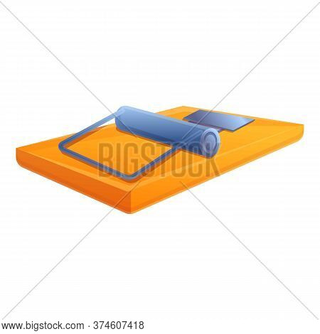 Wood Mouse Trap Icon. Cartoon Of Wood Mouse Trap Vector Icon For Web Design Isolated On White Backgr