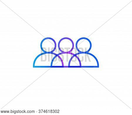 Business Staff Hiring, Recruiting Agency Logotype. People Silhouettes Outline, Teamwork Logo. Compan