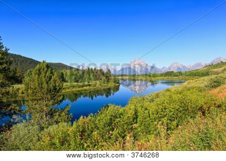 Turnout Oxbow โค้งใน Teton แกรนด์