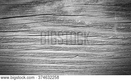 Old Wooden Wrinkled Board. Tree Texture With Copyspace. Stock Photo.
