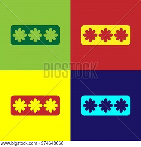 Pop Art Password Protection And Safety Access Icon Isolated On Color Background. Security, Safety, P