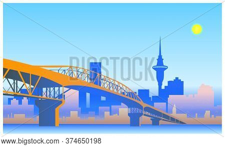 A Scenic Vista Of Auckland City Skyline