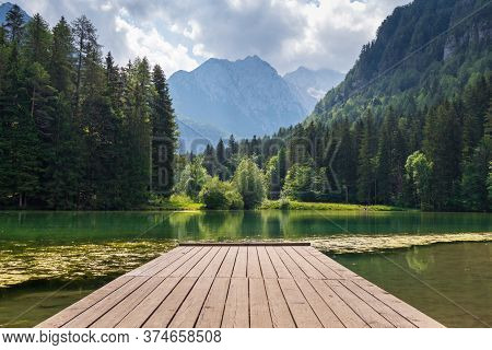 Kamnik-savinja Alps At Plansar Lake In Jezersko, Slovenia
