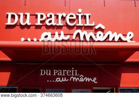Bordeaux , Aquitaine / France - 07 02 2020 : Du Pareil Au Même Red Sign And Text Logo Dpam Of Shop F
