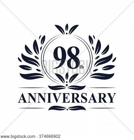98th Anniversary Celebration, Luxurious 98 Years Anniversary Logo Design.