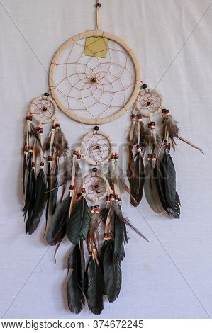 Real Native Dream Catcher On Pure White Background