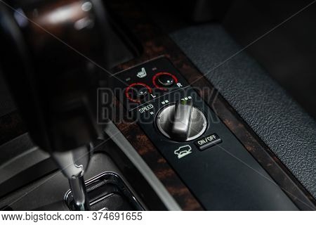 Novosibirsk/ Russia - June 15  2020:  Toyota Land Cruiser 200, Seat Heating Indicator In The Car Inc