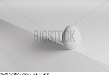 Egg About To Fall. Risk Concept. 3d Illustration.