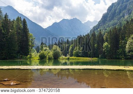 Kamnik-savinja Alps At Plansar Lake In Jezersko, Slovenia