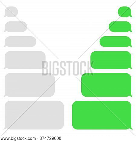 Blank Vector Message Bubbles. Chat Or Messenger Speech Bubble. Sms Text Frame. Short Message Sending