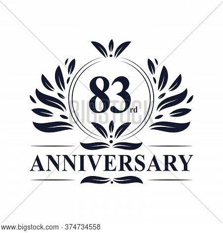 83rd Anniversary Celebration, Luxurious 83 Years Anniversary Logo Design.