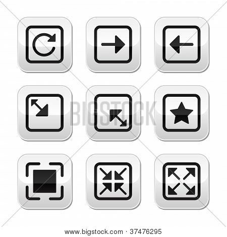 Stellen Sie Webseite GrÃ¶ÃŸe Tasten Vollbild ein, minimieren Sie, aktualisieren