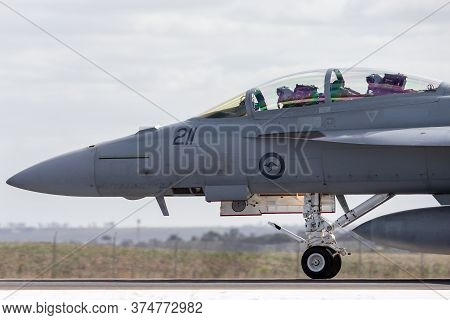 Avalon, Australia - February 24, 2015: Royal Australian Air Force (raaf) Boeing F/a-18f Super Hornet