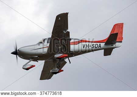 Avalon, Australia - February 23, 2015: Cirrus Sr22 High Performance Single Engine Light Aircraft Vh-