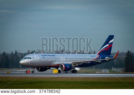 October 29, 2019, Moscow, Russia. Plane Airbus A320-200 Aeroflot - Russian Airlines At Sheremetyevo 