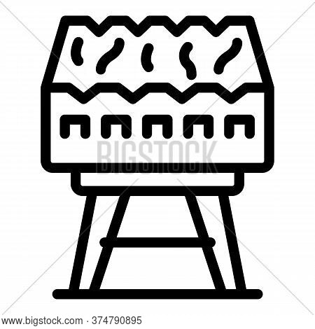 Camping Brazier Icon. Outline Camping Brazier Vector Icon For Web Design Isolated On White Backgroun