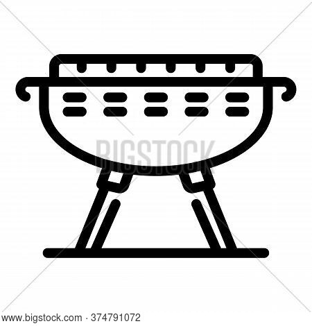 Barbeque Brazier Icon. Outline Barbeque Brazier Vector Icon For Web Design Isolated On White Backgro