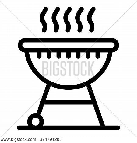 Portable Brazier Icon. Outline Portable Brazier Vector Icon For Web Design Isolated On White Backgro