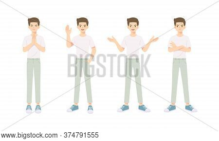 Collection Of Young Man Do Many Pose