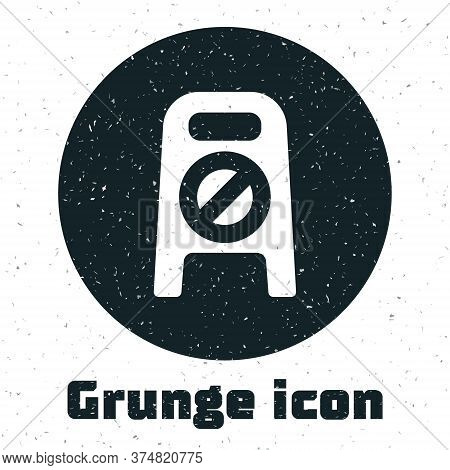 Grunge Wet Floor And Cleaning In Progress Icon Isolated On White Background. Cleaning Service Concep