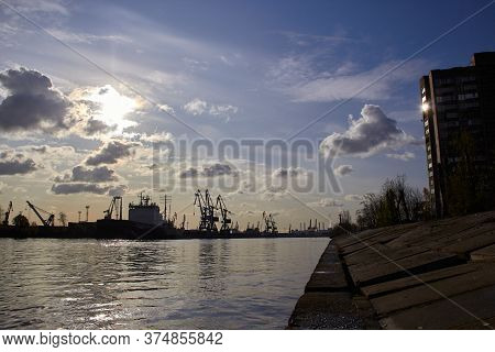 Russia, Saint-petersburg, September 2019: Cargo Port On Kanonersky Island