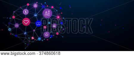 Creative Brain Idea Concept Of The Human Brain. Vector Illustration