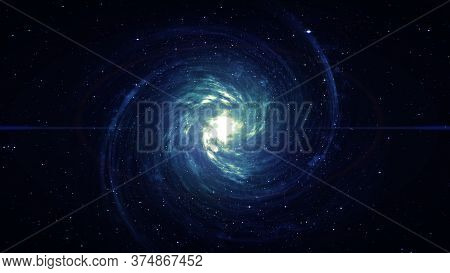 Spiral Galaxy In Deep Spcae, 3d Illustration