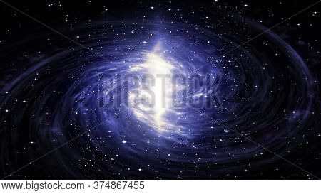 Spiral Galaxy In Deep Spcae, 3d Illustration