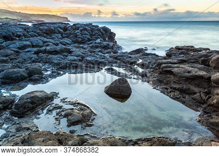 Anakena Beach On Easter Island, Rapa Nui In Chile