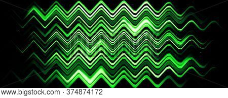 Panomaric Glowing Blurred Light Stripes In Motion Over On Abstract Background. Colorful Rays. Led Li