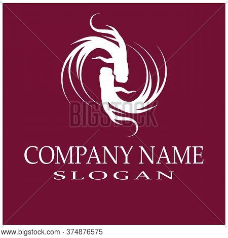 Ginseng Wave Logo Template Vector Symbol