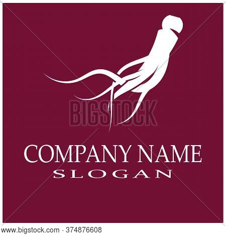 Ginseng Wave Logo Template Vector Symbol