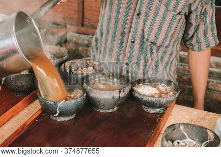 Vegetables For Pecel Ingredient. Pecel Is Traditional Food From West Java Indonesia Made From Steame