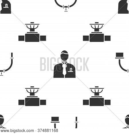 Set Industry Pipe And Valve, Businessman Or Stock Market Trader And Industry Pipe And Valve On Seaml